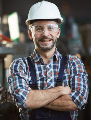 Worker Wearing Hardhat